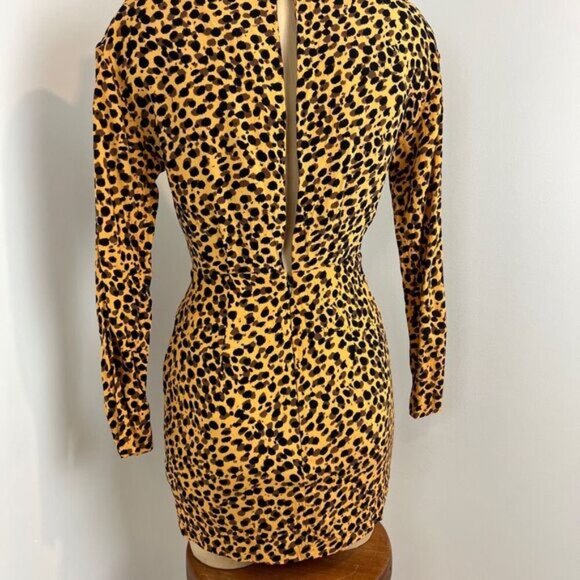 Stockholm Atelier & Other Stories Women's 2 Cheetah Yellow Black Bodycon Dress - Picture 4 of 16